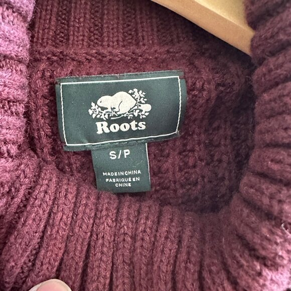 Roots Turtleneck Sweater 50% Wool 50% Cotton Size Small - Picture 3 of 6